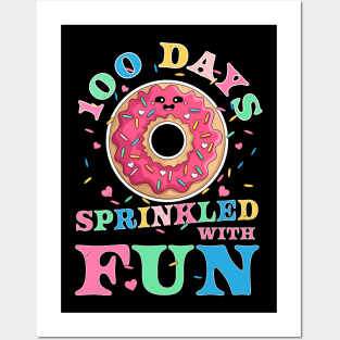 100 Days Sprinkled With Fun Donut Kids 100th Day Of School Posters and Art